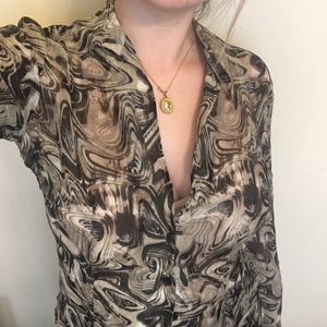 Vintage Chico’s printed button down - size L